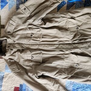 L.L. Bean Tan Military Field Jacket Lightweight Cotton
